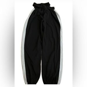 Black Tape Side Wrap Waist Sweatpants